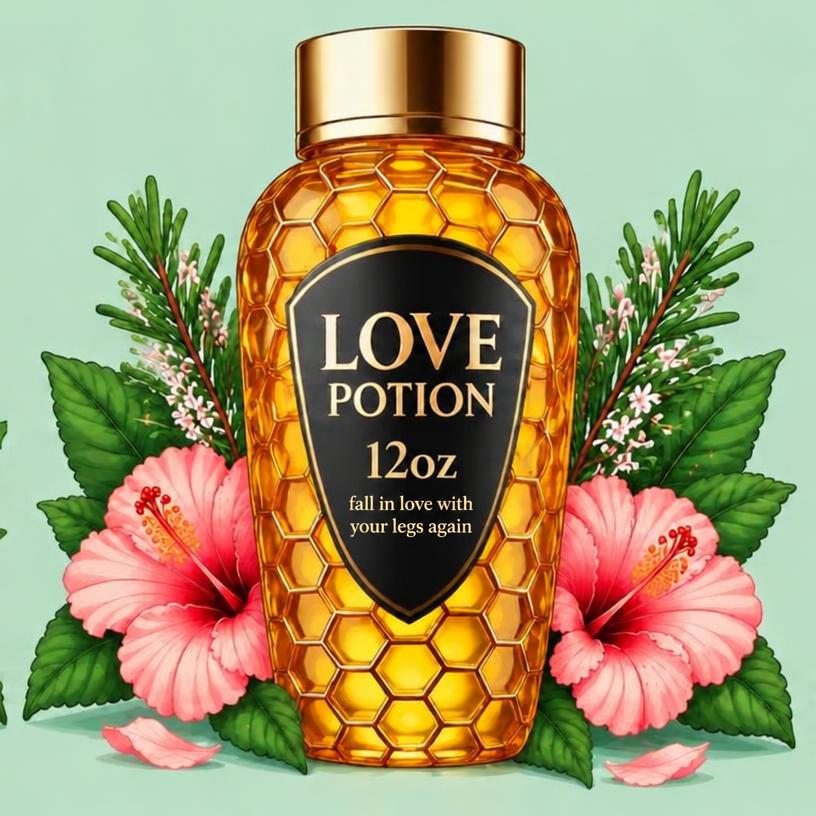 Love Potion: Cellulite Serum — cartoon recreation of the website artwork.