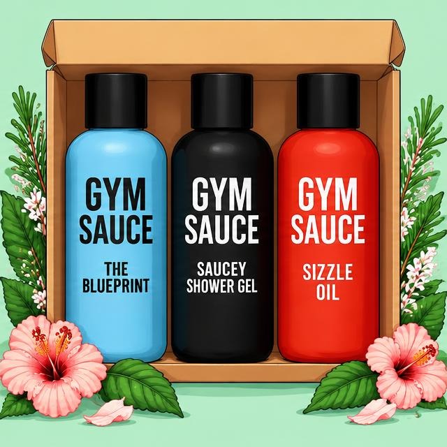 Gym Sauce Big 3 — cartoon recreation of the website artwork.