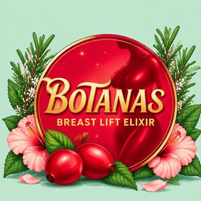 Botanas Breast Lift Elixir — cartoon recreation of the website artwork.